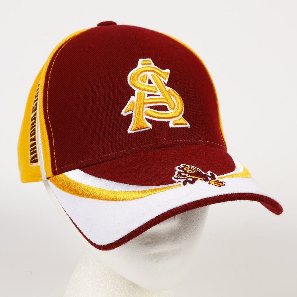Arizona State ASU Sparky Sun Devil Wool Blend Embroidered H&L Hat Red Yellow TEI